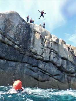 Best water sports activity on Scilly. Activity for families at Peninnis Head on St. Mary's with Kernow Coasteering. The best adv
