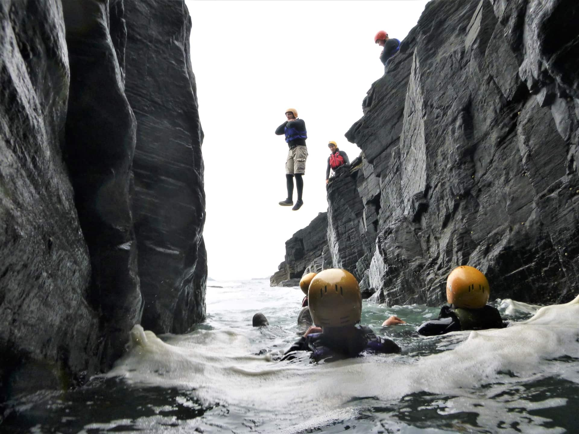 Cliff jump at Pestreath Cove, west of Praa Sands with Kernow Coasteering