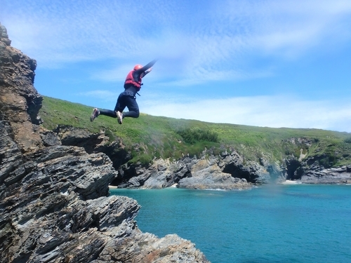 Prussia Cove near Praa Sands and Porthleven, Cornwall. One place used by Kernow COasteering for coasteering adventures