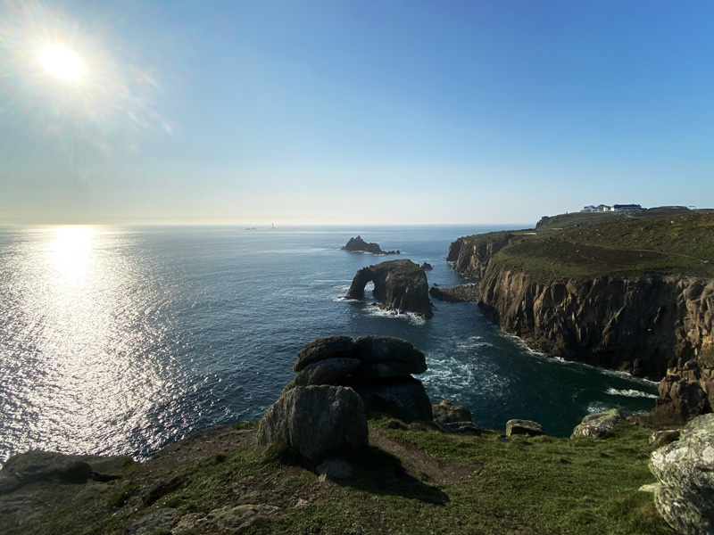 Stunning Cliffs and Rock Arch at Land's End, Cornwall