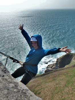 Learn abseiling and rock climbing skills in Cornwall with Kernow Coasteering rock climbing courses on the Cornish cliffs.