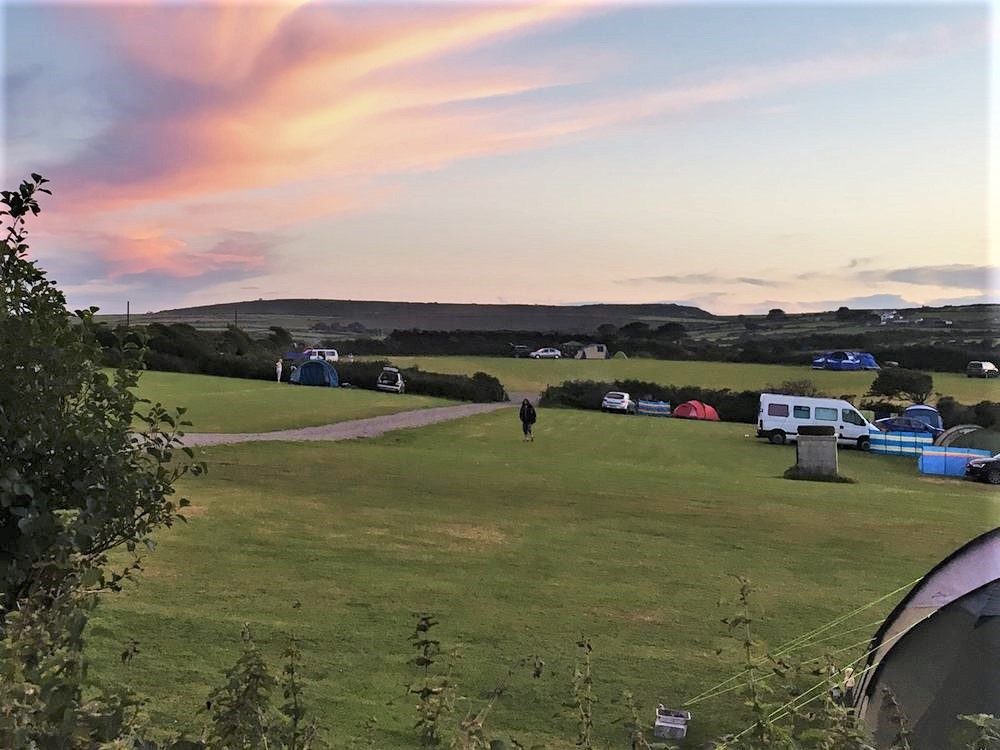 Sunset at Lower Penderleath Campsite near St. Ives, Cornwall
