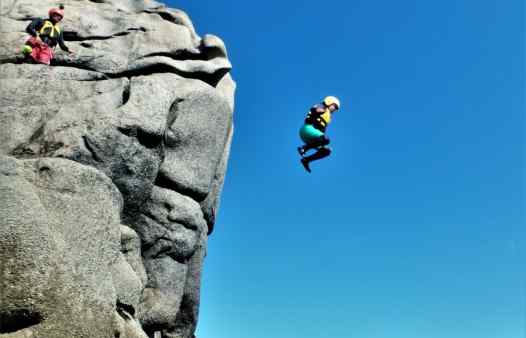 Another cliff jump from the 'diving board' on the Isles of Scilly