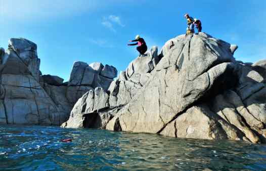 More cliff jumping at Peninnis Head, Coasteering on the Isles Of Scilly