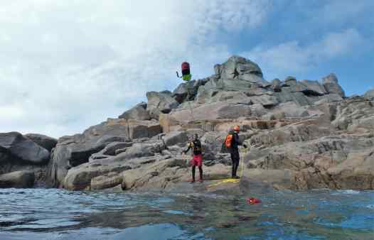 Coasteering guides training on the Isles of Scilly
