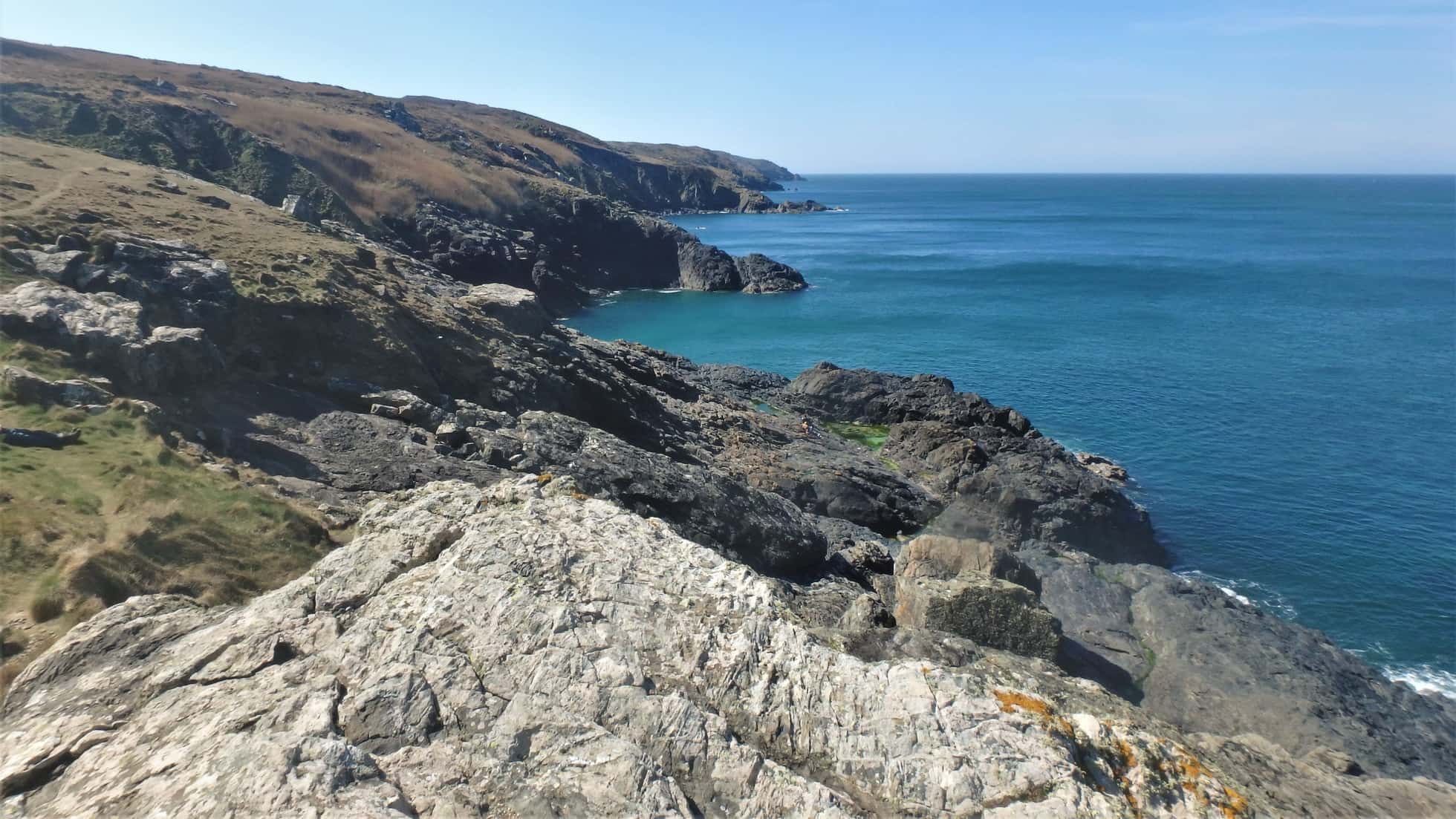 The view of one of the more remote strecthes of coast path Cornwall has to offer, taken from the from Clodgy Point in St Ives, looking towards Zennor. This is the remote part